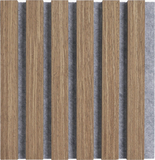 Grey Felt Oak Wood Wall Panel | Luxury 3-Sided Wood Veneer